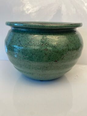 Green Glazed Ceramic Planter